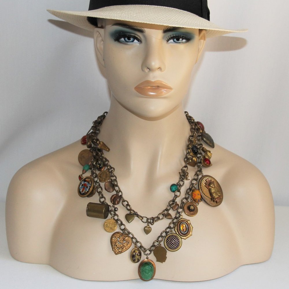 Vintage Long Charm Necklace/Belt
